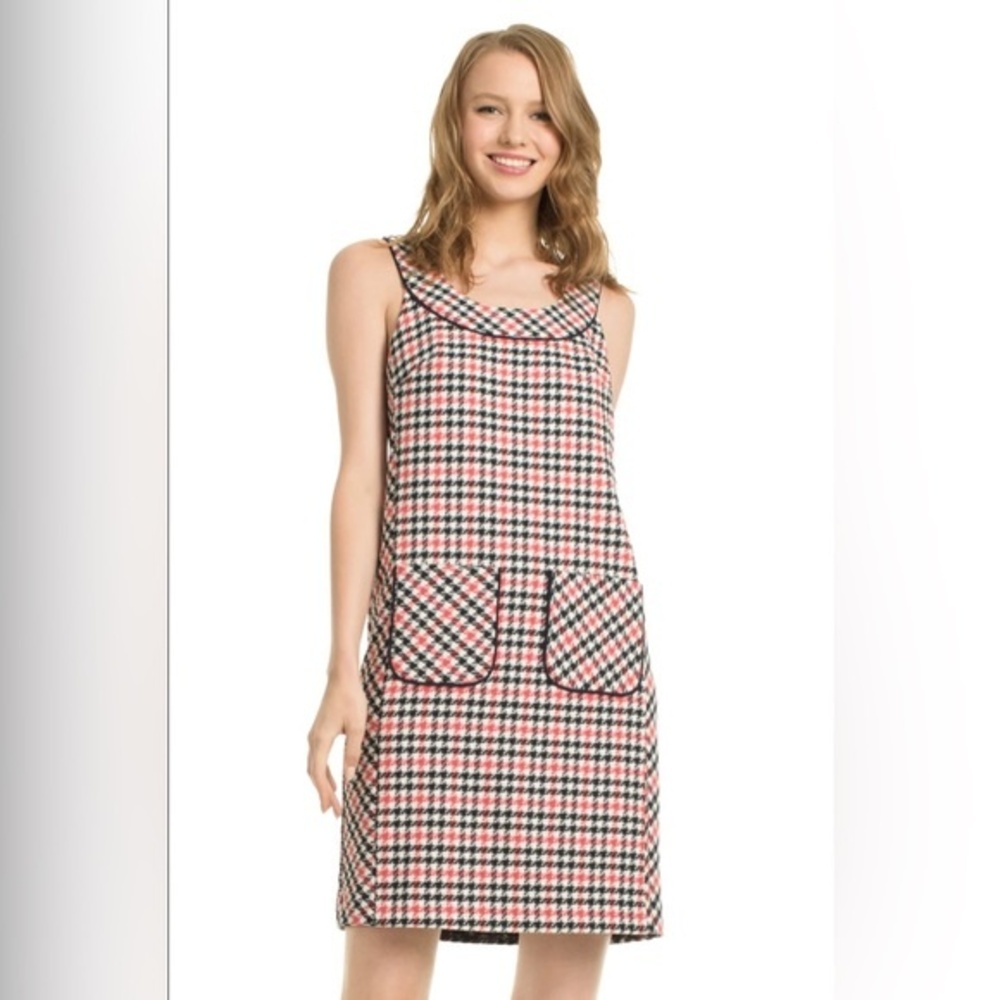Trina Turk Women's Booked Plaid Tartan Checkered Variegated Mini Dress 4